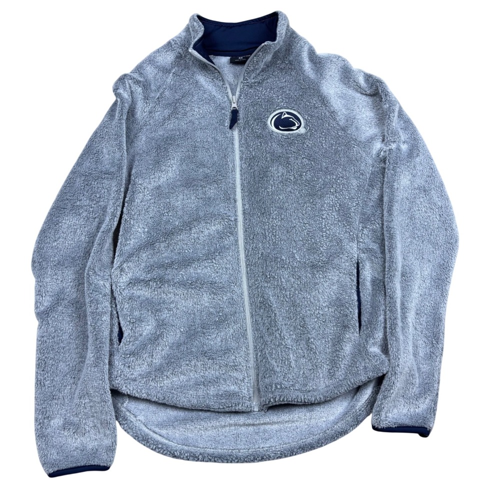 Penn State Nittany Lions Fleece Jacket Women's M Grey Full Zip Soft Warm